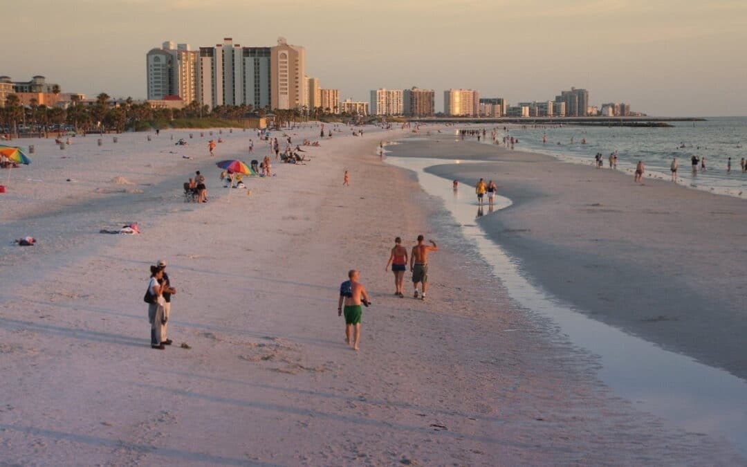 Clearwater Beach White Sand with travel context for Vacation Travel Innovation.